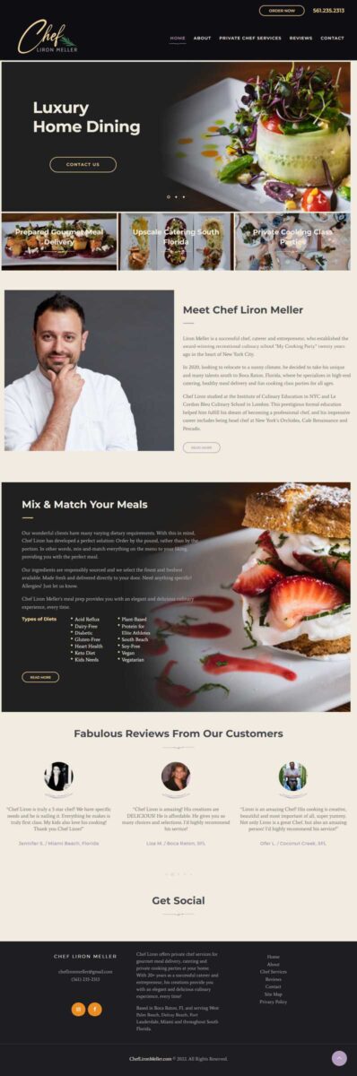 South Florida Meal Delivery, Catering, Cooking Parties _ Chef Liron Meller